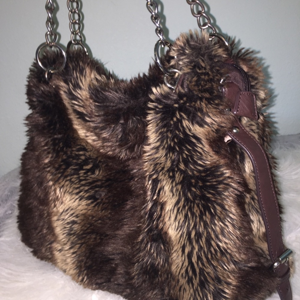 Charming Charlie Faux Fur Tote Purse